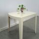 Table de jardin en plastique vintage cassé blanc.