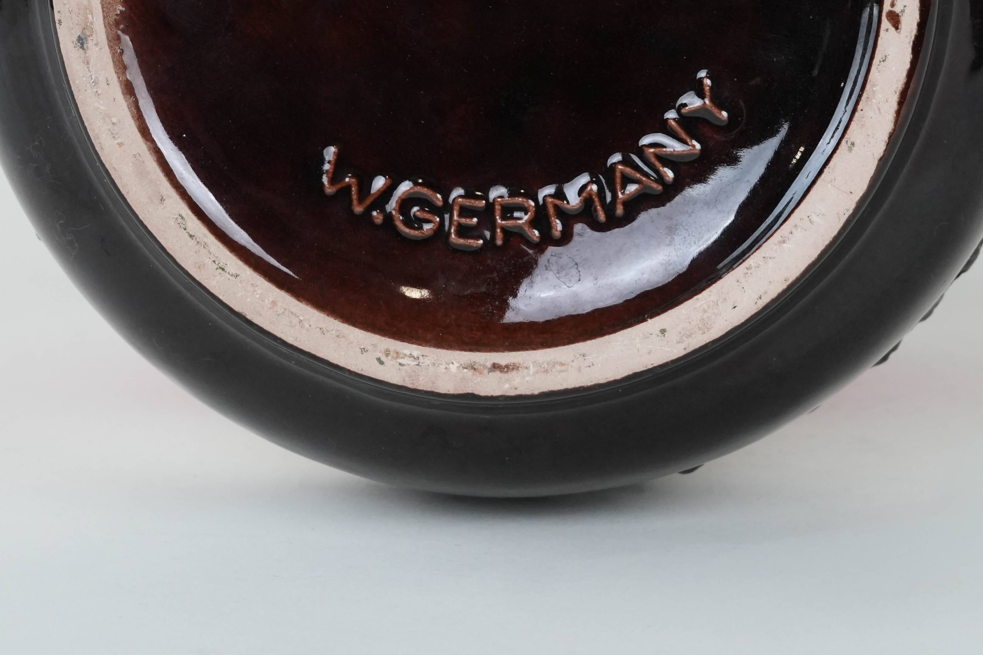 Ceramic vase with a handle, German design, 1960s, made in West Germany