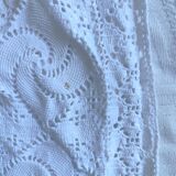 White cotton bedspread, Old crochet bedspread