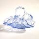 Blue pressed-moulded glass basket dish Meisenthal? Ashtray 1920