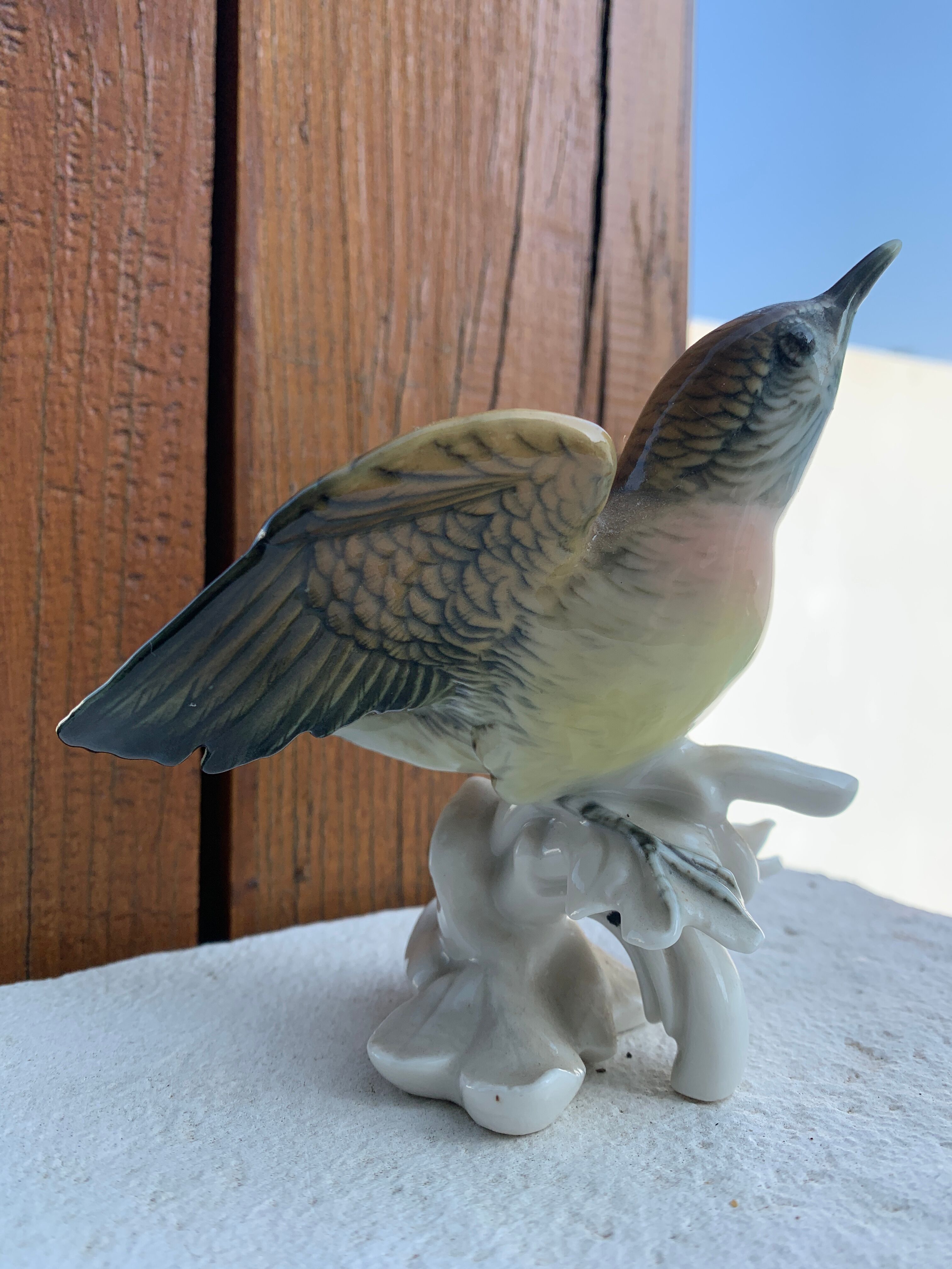 Bird numbered and signed Karl Ens, in Saxon porcelain, nineteenth century