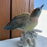 Bird numbered and signed Karl Ens, in Saxon porcelain, nineteenth century