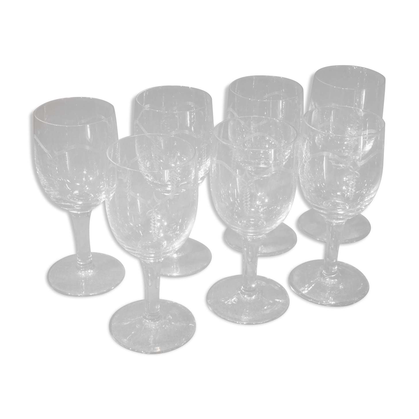 7 engraved glass walking glasses