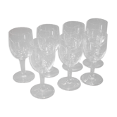 7 verres à pied en verre gravé
