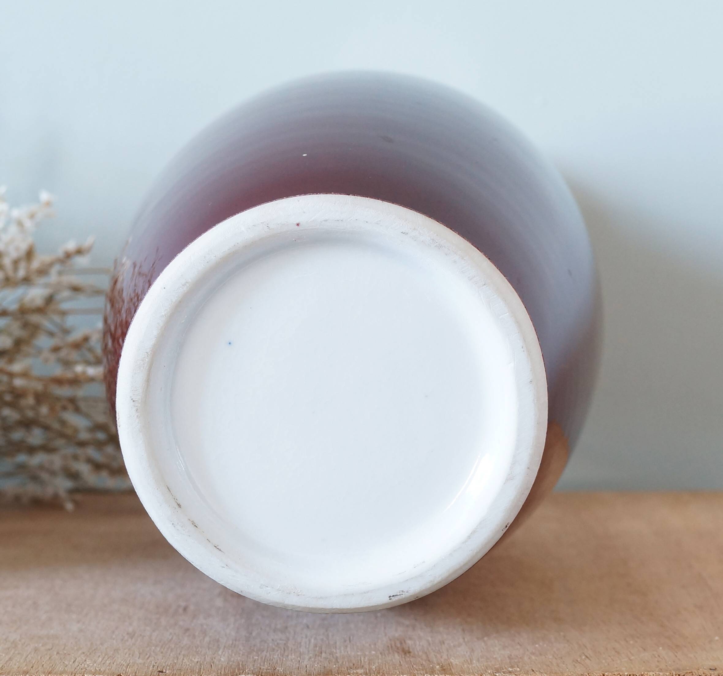 Grand vase couleur grenat en céramique