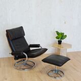 Leather ottoman chair