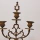 Old pair of 3 branched brass candlesticks