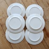 Assiettes à dessert vintage porcelaine motif bouquet champêtre marron