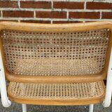 Cesca chair b32 model in white and wood by Marcel Breuer