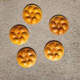 5 earthenware oyster plates from Saint Clement, 1960s