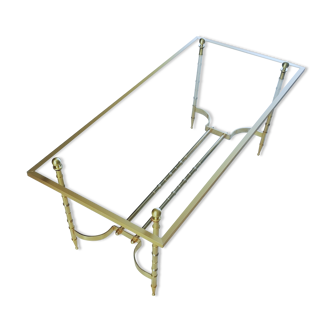 Gold brass and glass coffee table