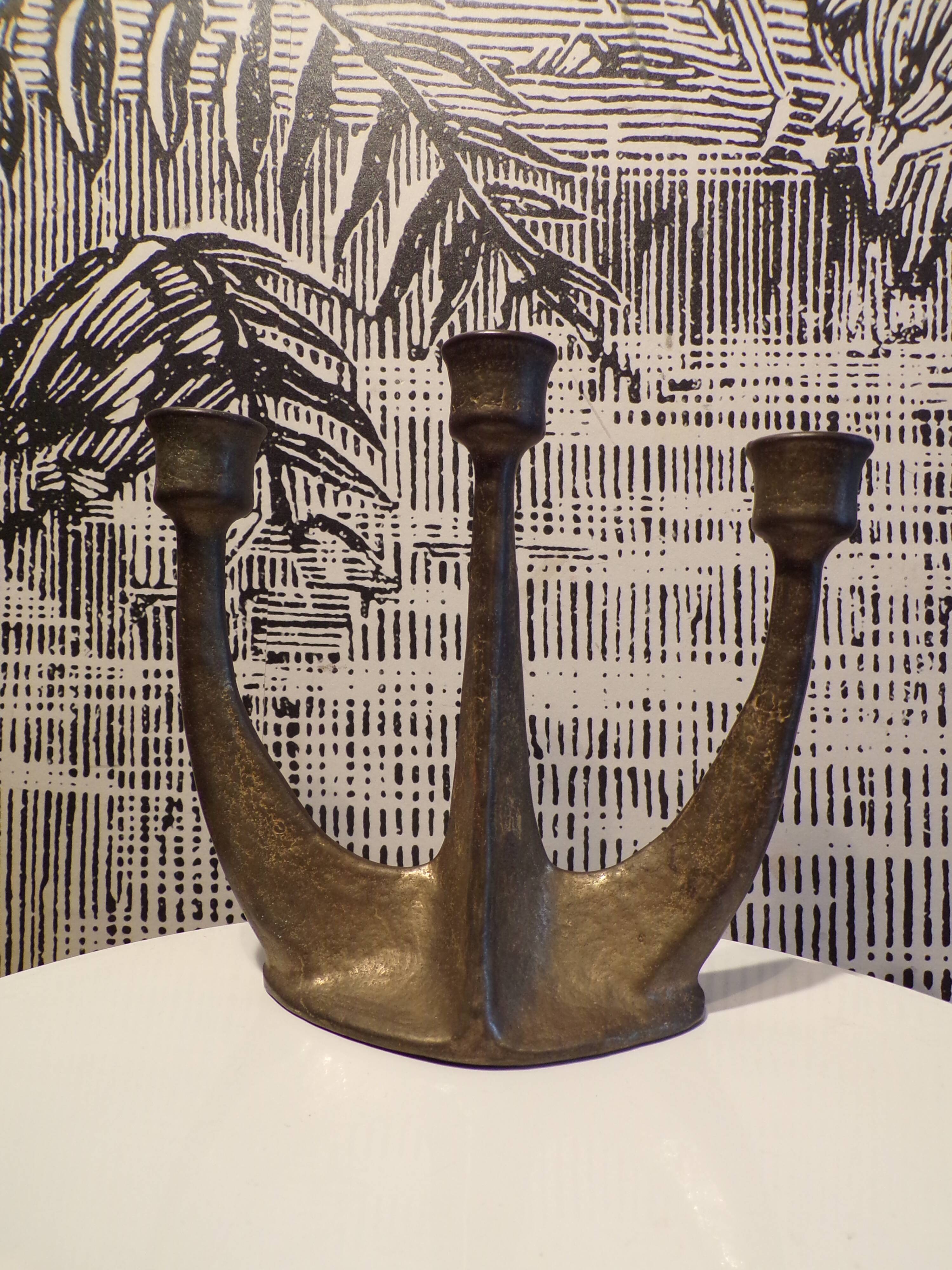 Brutalist Guild Bronze Candle Holder