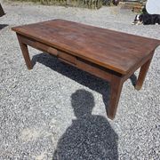 Antique solid oak coffee table, 130cm L