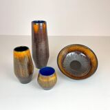 Mid-century modern set of 4 ceramic vases by Upsala-Ekeby "Fiamma" Sweden, 1960s.
