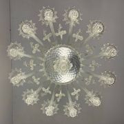 Venetian chandelier in colorless murano glass, 12 light arms, circa 1900