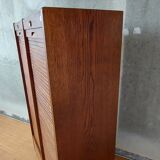 Double frame cabinet with solid oak curtains 50s