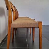 4 Scandinavian chairs by Niels Otto Møller, Danish design, 1950s, wood and rope
