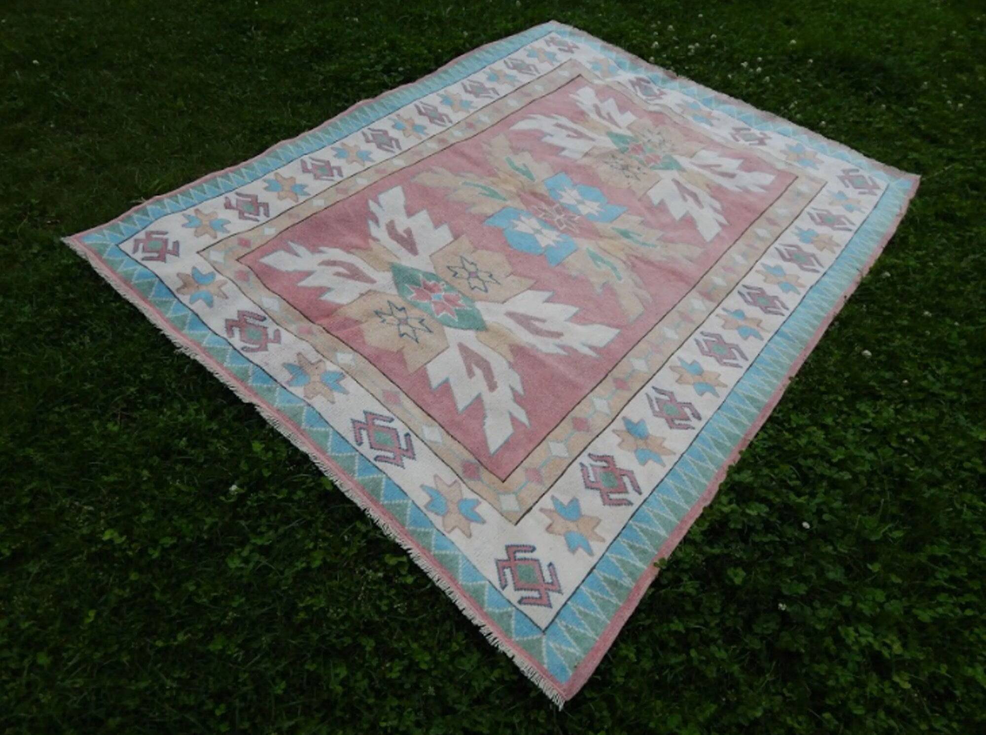 Vintage Turkish Oushak rug 170x216 cm