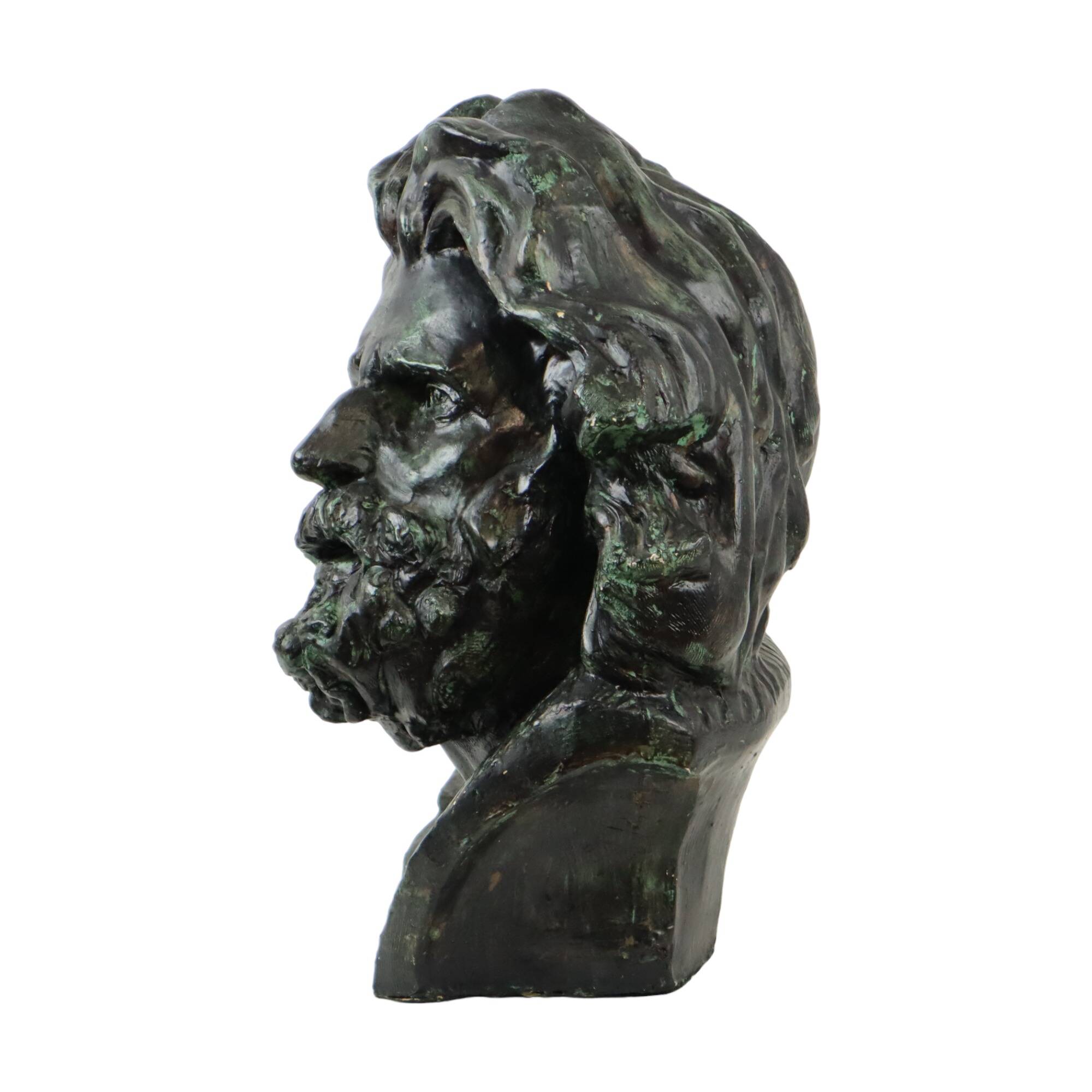 Guerrier néoclassique gaulois tête de gaulois d'après François Rude (1784-1855)