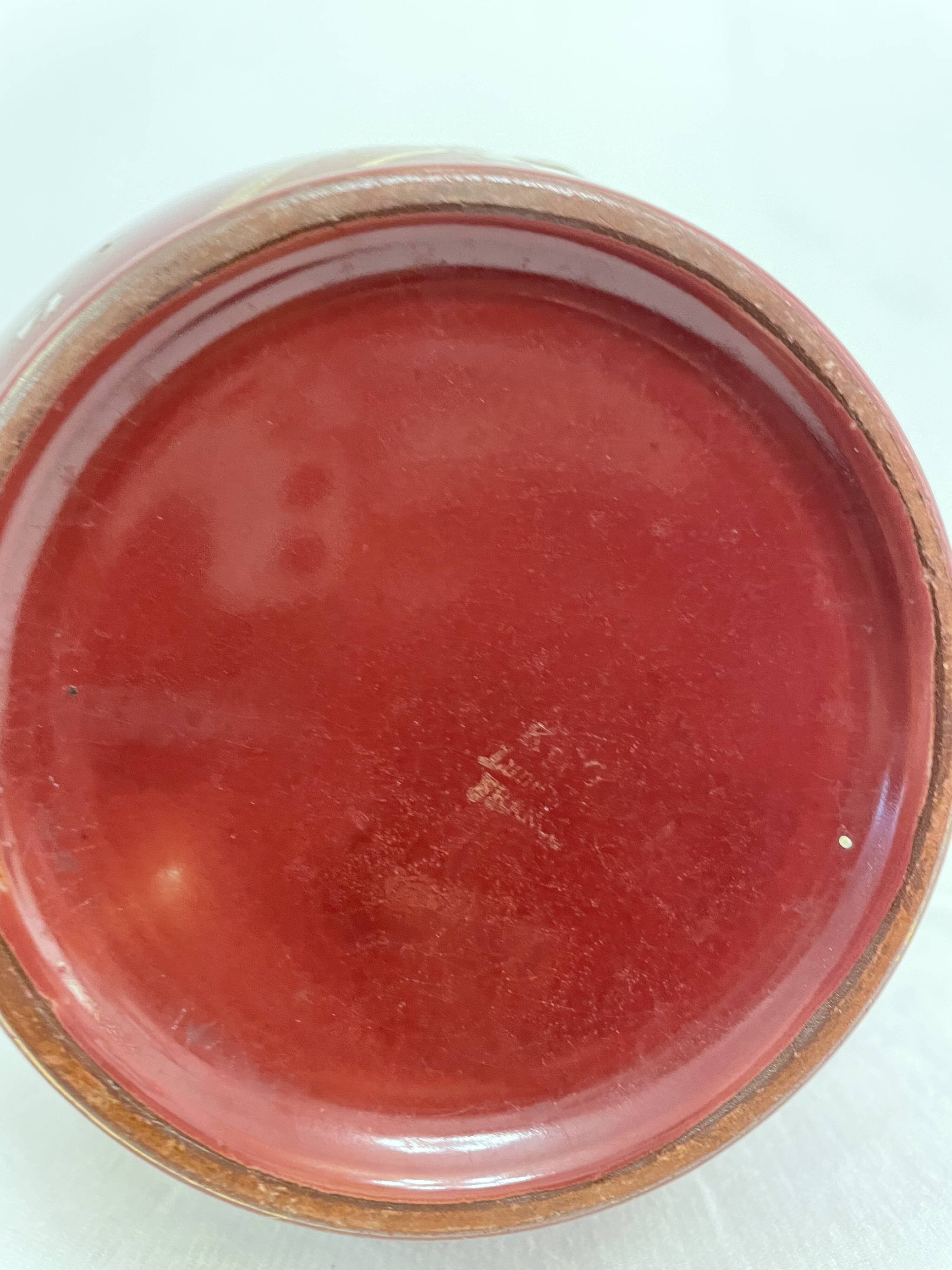 Red Art Deco vase, Keller & Guérin Lunéville earthenware
