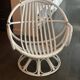 Vintage armchair in white lacquered rattan