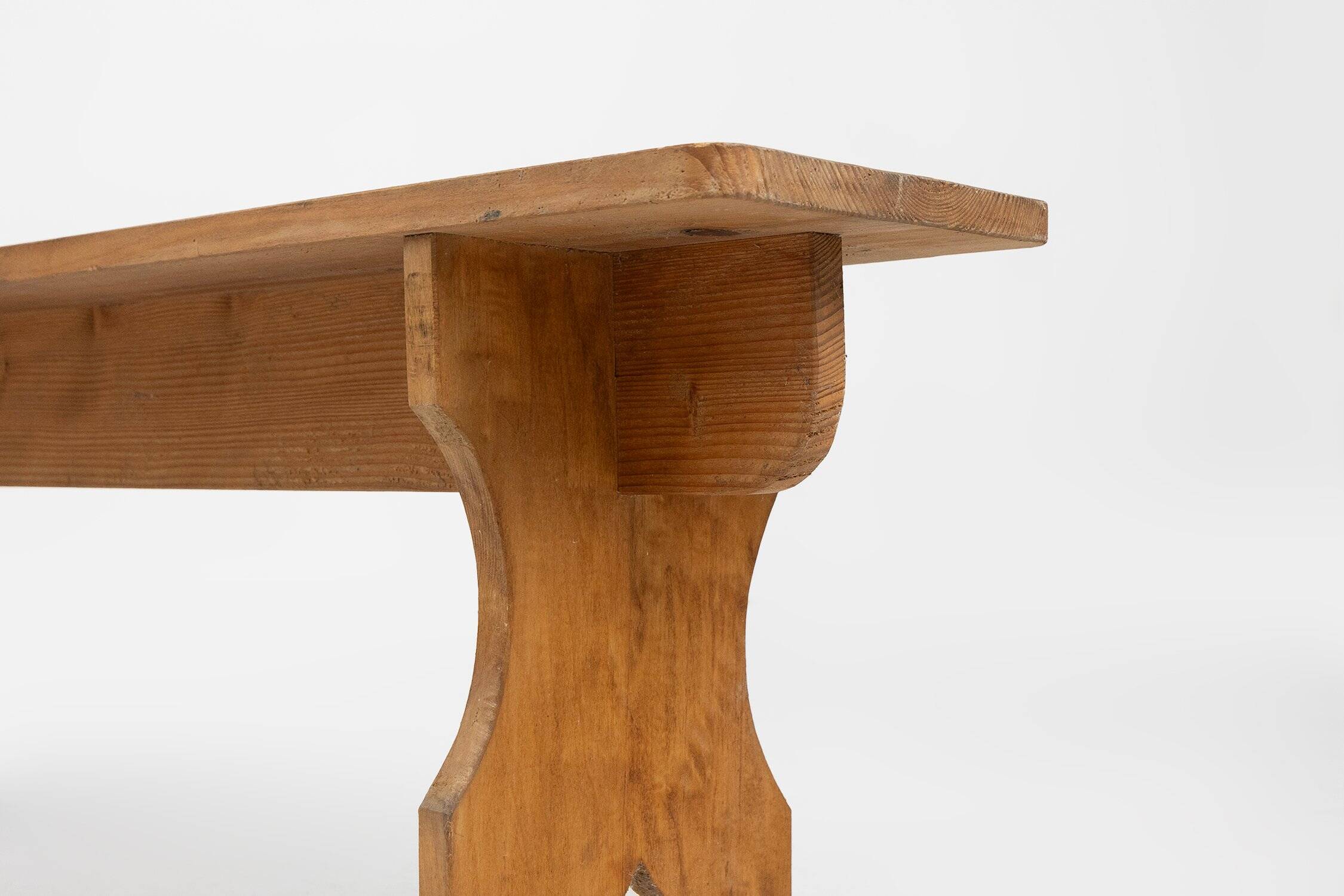 Art Deco Bench in Wood, France, 1940s