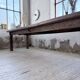 XL farmhouse table in solid oak, brutalist style, 20th century.