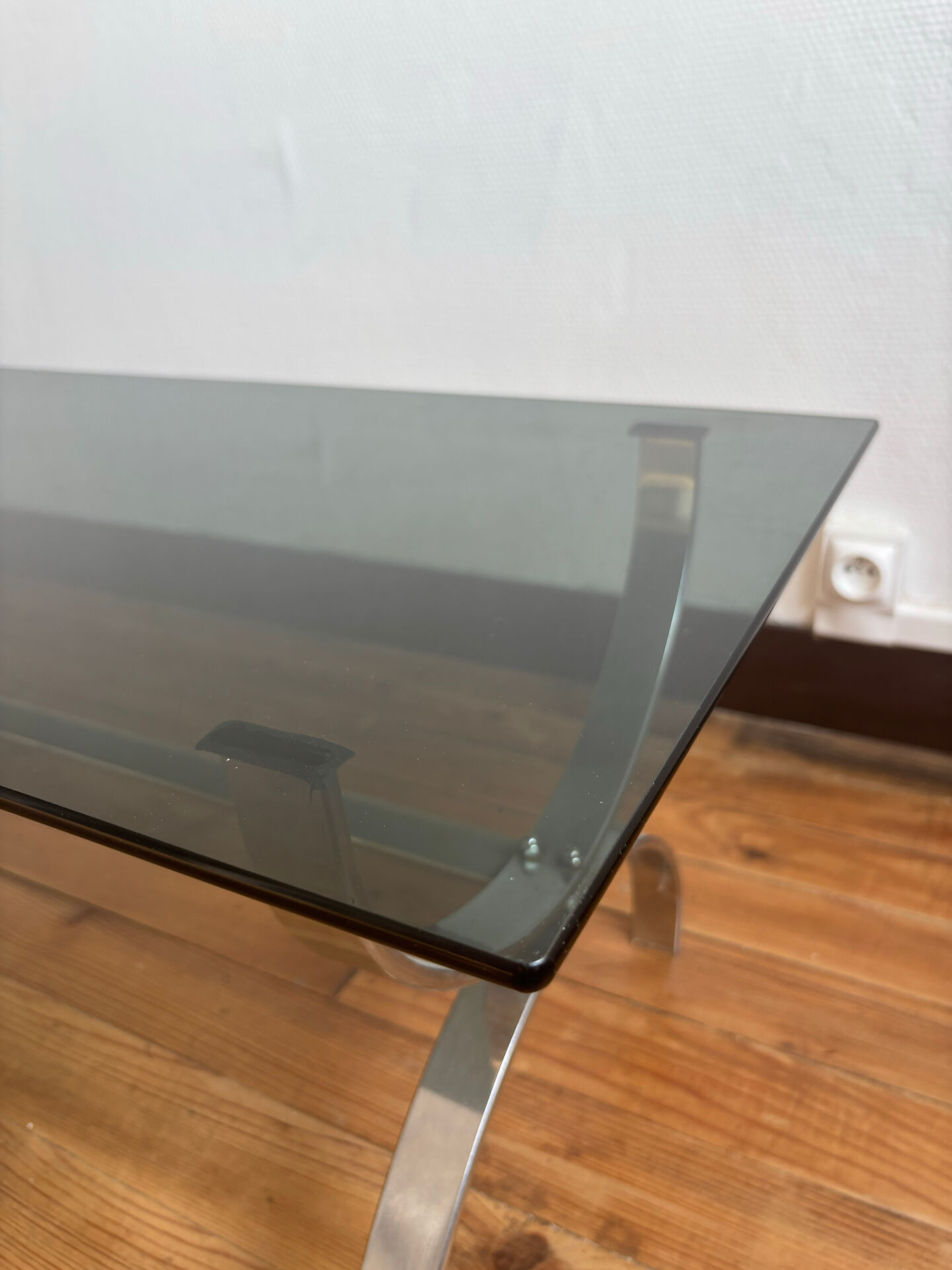 Vintage chrome coffee table