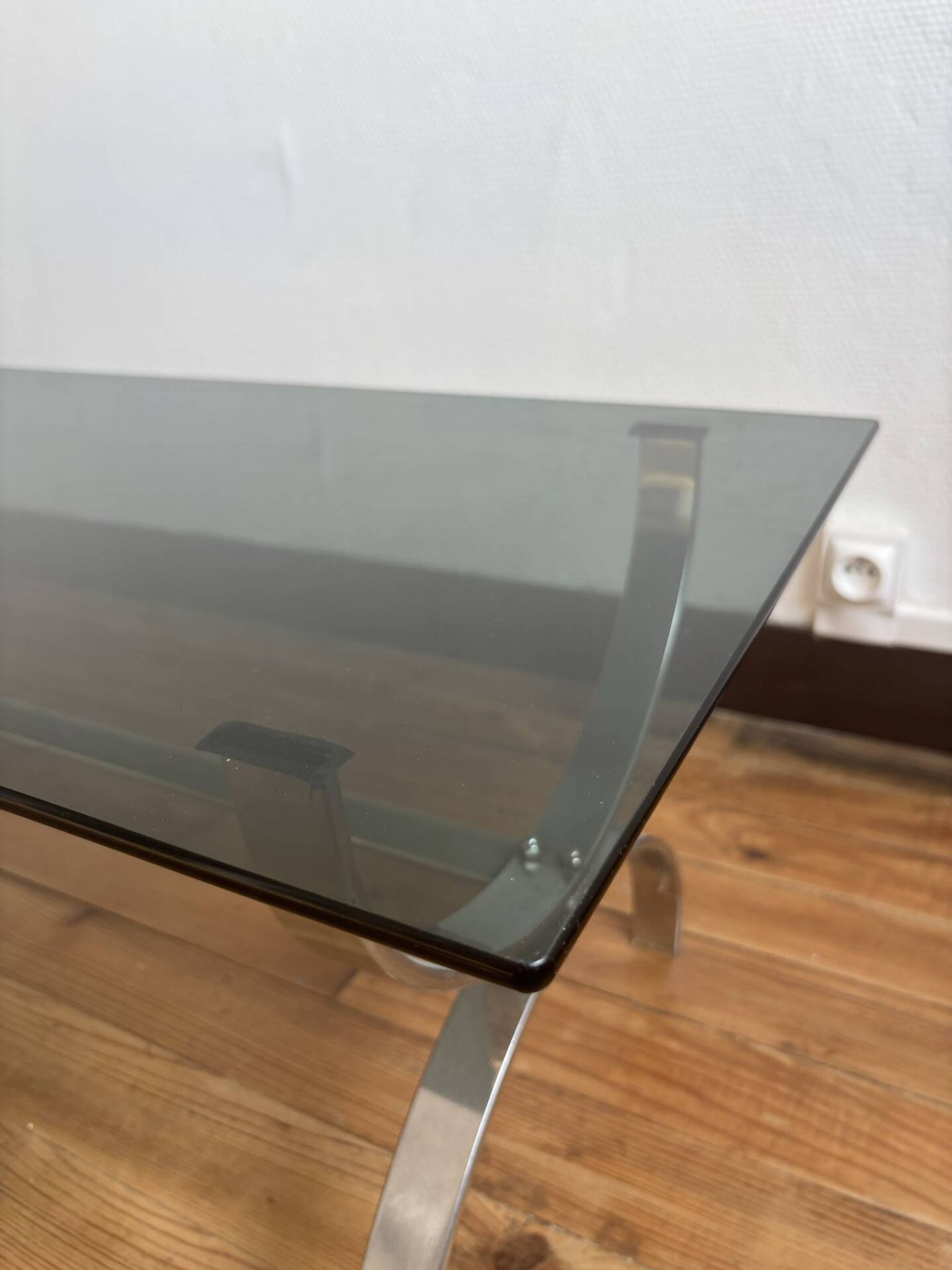 Vintage chrome coffee table