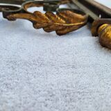 Pair of antique gilded wrought iron wall sconces with eagle heads