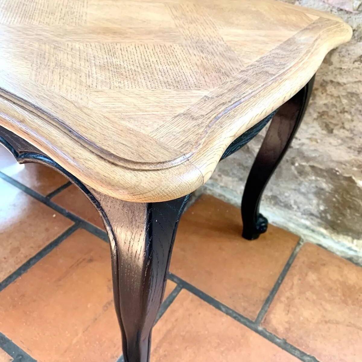 Louis XV Regency coffee table in black and wood