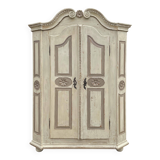 White and gray painted cabinet