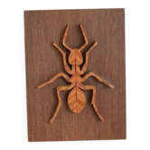 Plaque décorative en bois avec motif d'insecte