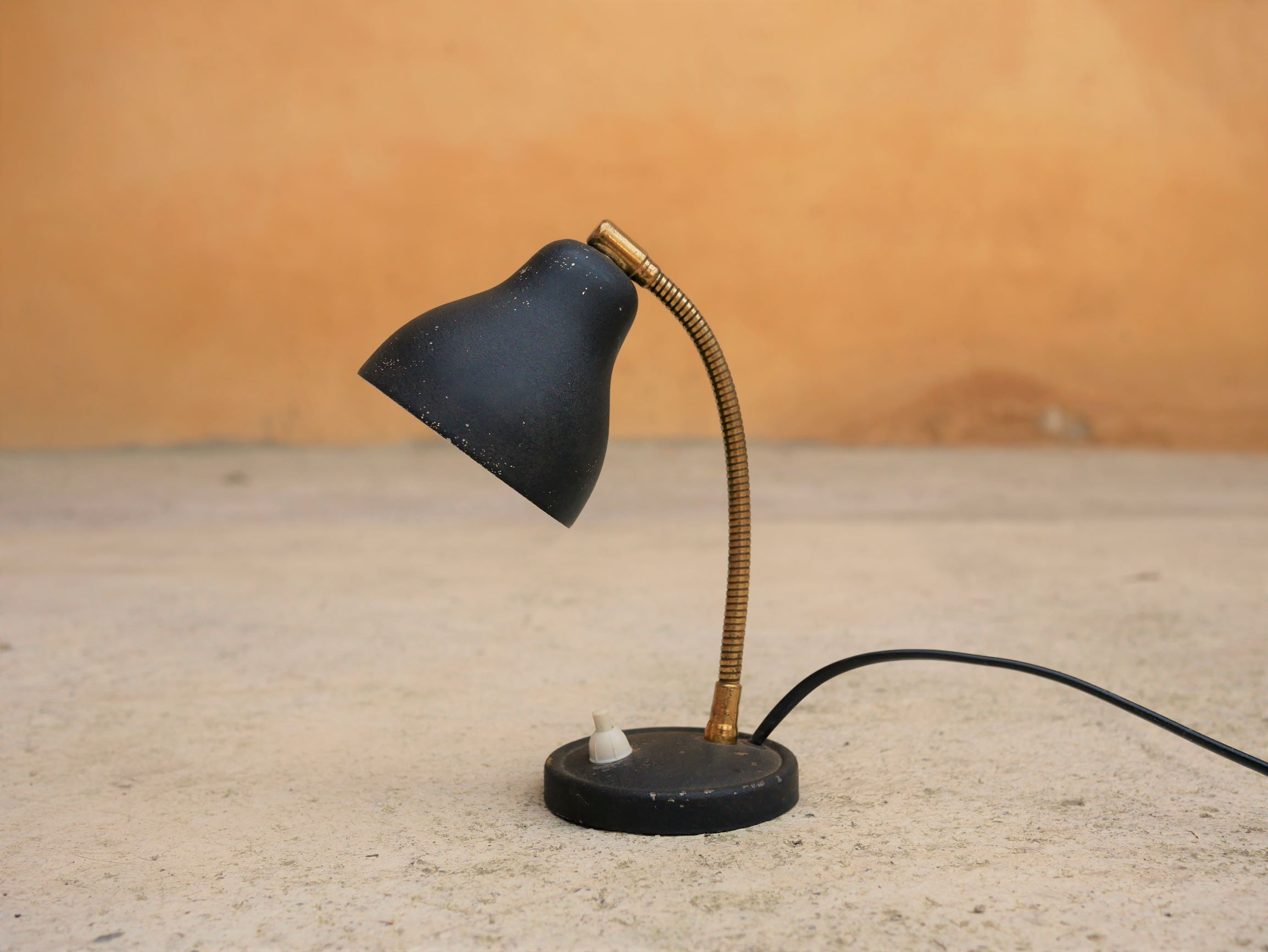 Vintage black and gold metal lamp