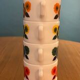 6 small Arcopal cups