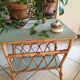 Bedside or rattan magazines rack in mint color