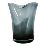 Smoked glass vase with blue gradient