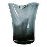 Smoked glass vase with blue gradient