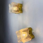 Pair of Gaetano Sciolari for Lightolier wall sconces, Murano frosted glass, Italy 1970s