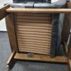 Vintage black leather patchwork and oak lounge chair