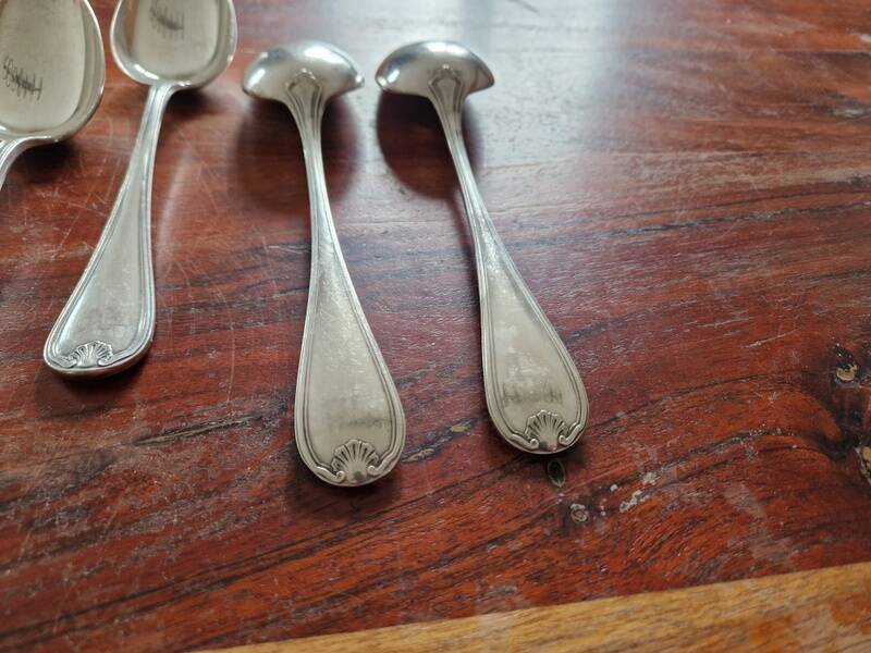 Christofle - 5 table spoons model Marot Bérain in silver-plated metal