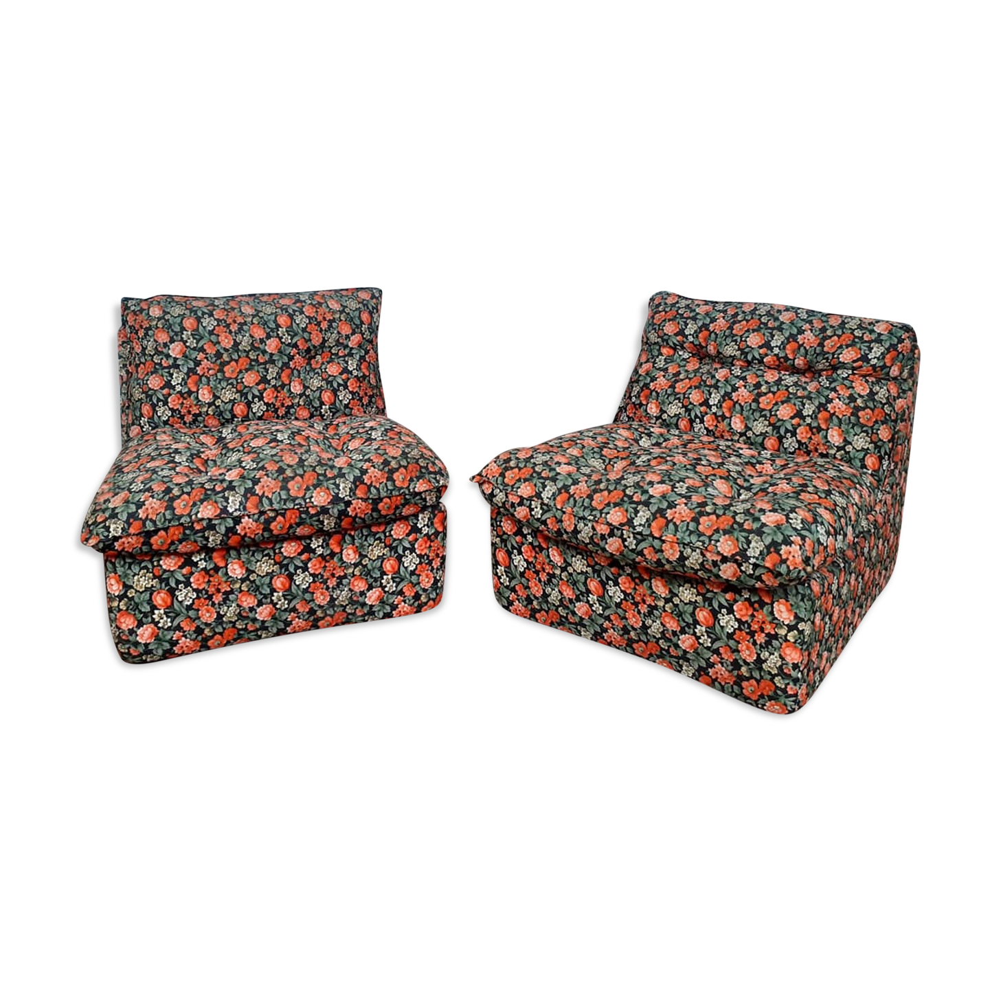 Pair of vintage flowery heaters 1970