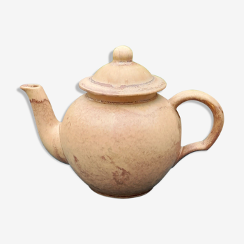 Round teapot 50cl, in matte sandstone, circa 1970's