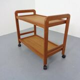 Danish Teak Bar Cart with Removable Tray, 1960s