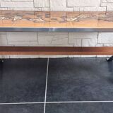 Ceramic tile coffee table signed ADRI 1970