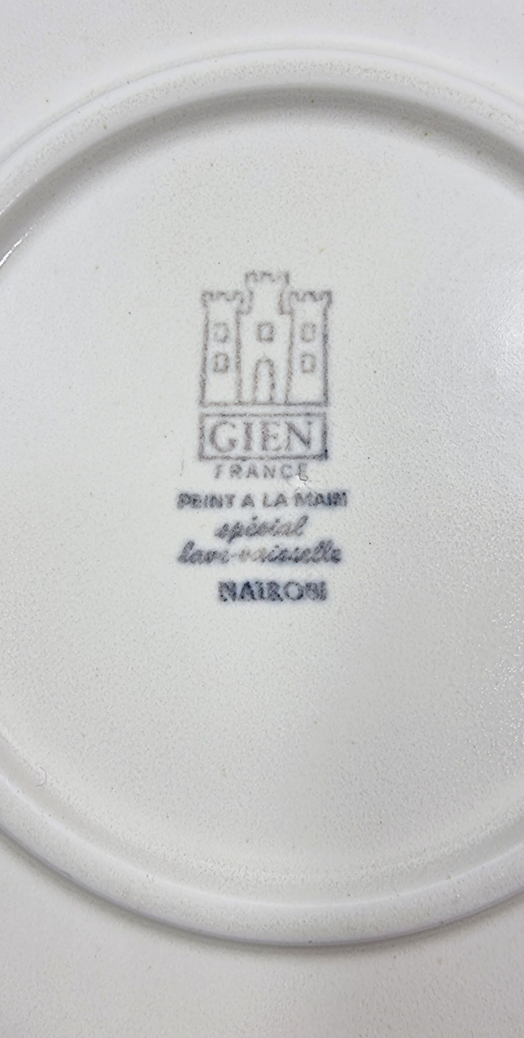 6 vintage plates Gien decorations Nairobi blue