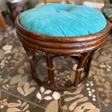 Vintage rattan pouf
