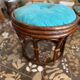 Pouf en rotin vintage