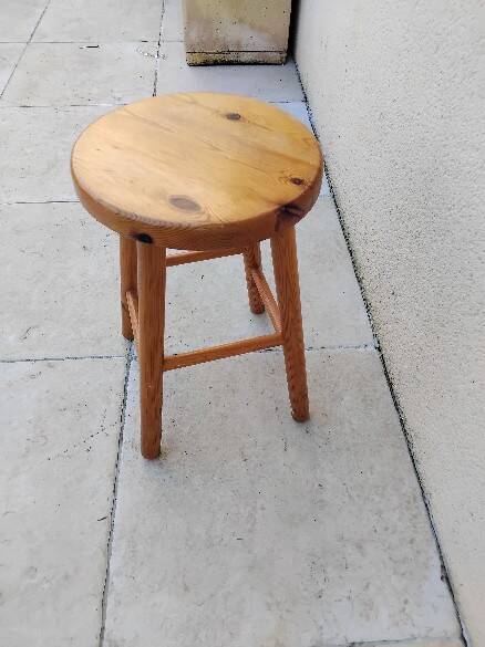 Vintage pine low stool