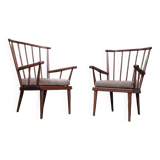 Pair of vintage fan armchairs from the 60s, Baumann edition.